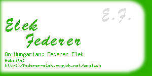 elek federer business card